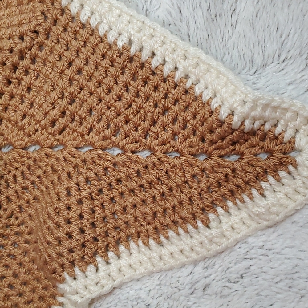 Handmade Knitted 5-Point Star Infant's Teddy Bear Snuggle Blankie-Washable - Picture 6 of 15